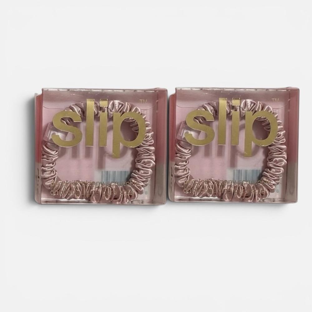 Slip Pure Silk Skinny‎ Scrunchie PINK LOT OF 2 Hair Care Gentle Any Hair NIB
